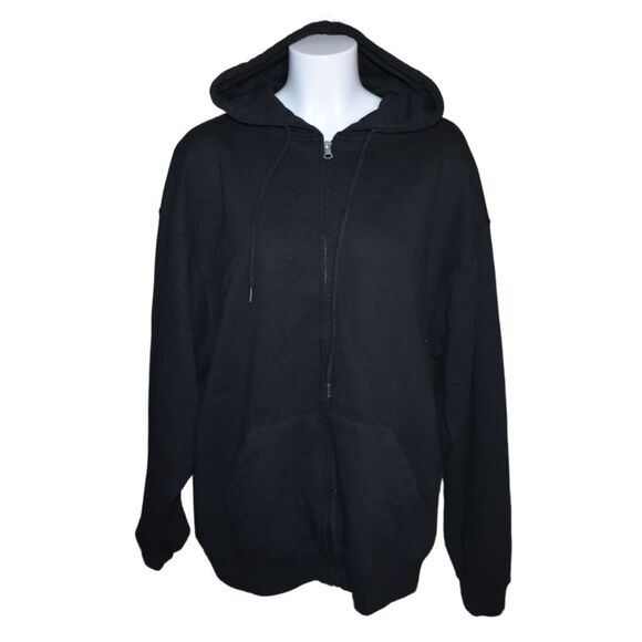 Pacific & Co The Perfect Hoodie Full Zip Black Oversized Womens Large - Picture 1 of 5